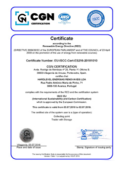 Certificado ISCC-EU